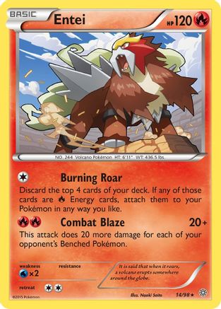 Entei (14) (14) 014/98 - Reverse Holofoil XY Ancient Origins - Rare