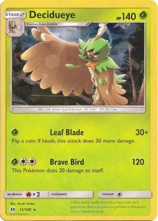 Decidueye (Cracked Ice Holo) 011/149 - Holofoil Deck Exclusives - Holo Rare
