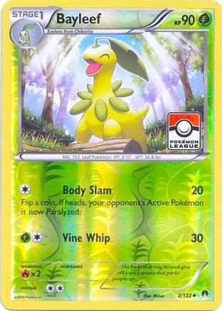 Bayleef (Pokemon League) 002/122 - Reverse Holofoil League & Championship Cards - Promo