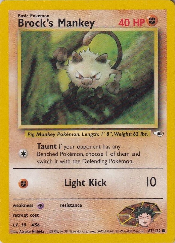 Brock's Mankey (67) (67) 067/132 - Unlimited Gym Heroes - Common