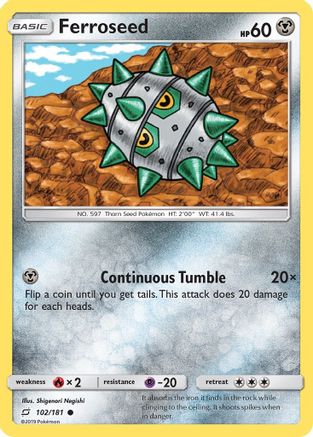 Ferroseed 102 - Reverse Holofoil SM Team Up - Common