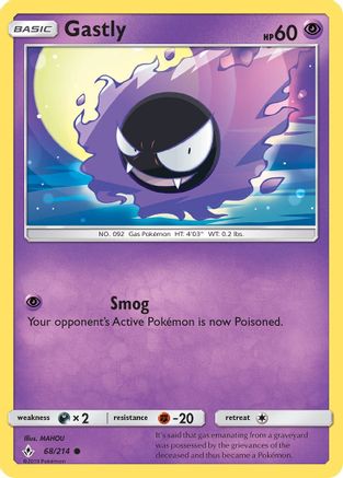 Gastly (68) (68) 068/214 - Reverse Holofoil SM Unbroken Bonds - Common