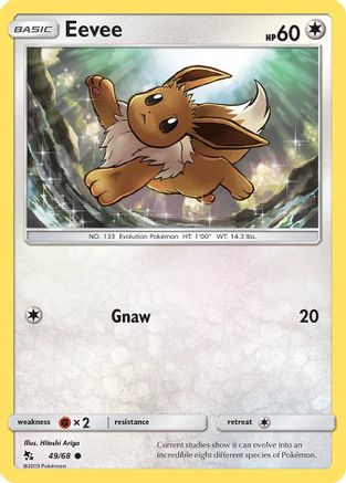 Eevee (49) (49) 049/68 - Reverse Holofoil Hidden Fates - Common