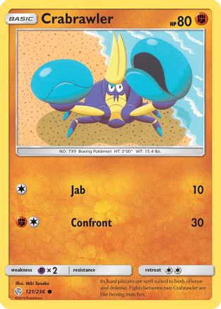 Crabrawler 121 - Reverse Holofoil SM Cosmic Eclipse - Common