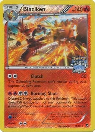 Blaziken (National Championships) 014/111 - Reverse Holofoil League & Championship Cards - Promo