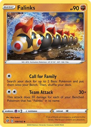 Falinks 109/192 - Reverse Holofoil SWSH02 Rebel Clash - Uncommon