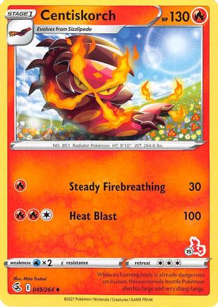 Centiskorch (#15 Cinderace Stamped) 049/264 Battle Academy 2022 - Promo