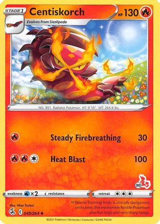 Centiskorch (#30 Cinderace Stamped) 049/264 Battle Academy 2022 - Promo