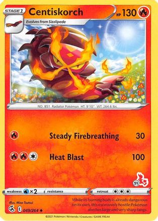 Centiskorch (#51 Cinderace Stamped) 049/264 Battle Academy 2022 - Promo