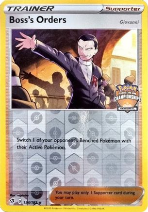 Boss's Orders (Regional Championships) 154/192 - Reverse Holofoil League & Championship Cards - Promo
