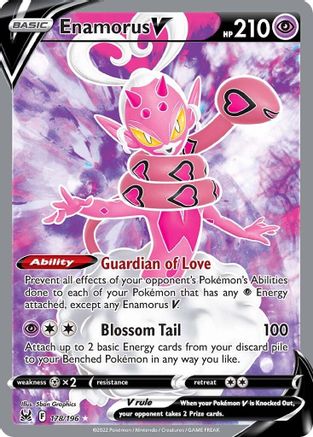 Enamorus V (Full Art) 178/196 - Holofoil SWSH11 Lost Origin - Ultra Rare