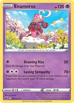 Enamorus 067/159 - Reverse Holofoil Crown Zenith - Rare