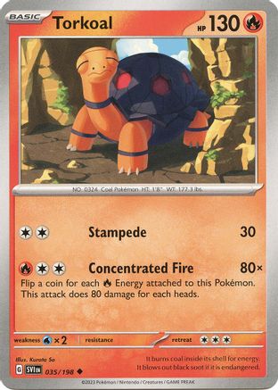 Torkoal 035/198 - Reverse Holofoil SV01 Scarlet & Violet Base Set - Uncommon