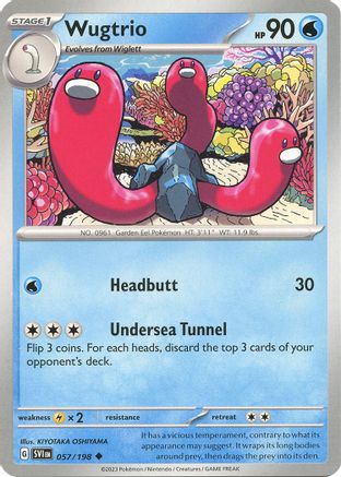 Wugtrio 057/198 - Reverse Holofoil SV01 Scarlet & Violet Base Set - Uncommon