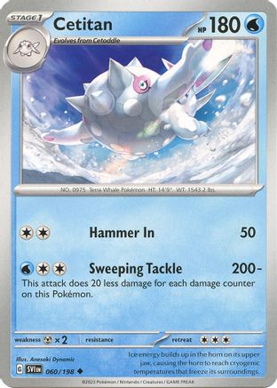 Cetitan 060/198 - Reverse Holofoil SV01 Scarlet & Violet Base Set - Uncommon