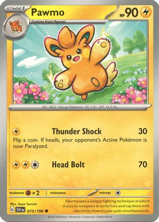 Pawmo 075/198 - Reverse Holofoil SV01 Scarlet & Violet Base Set - Common