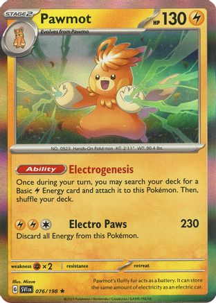 Pawmot 076/198 - Reverse Holofoil SV01 Scarlet & Violet Base Set - Rare