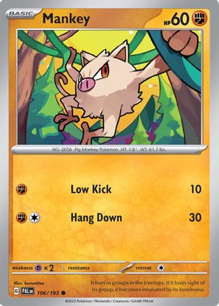 Mankey 106/193 SV02 Paldea Evolved - Common