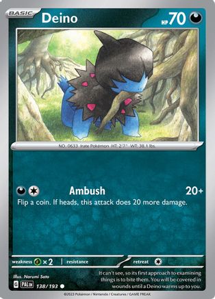 Deino 138/193 SV02 Paldea Evolved - Common