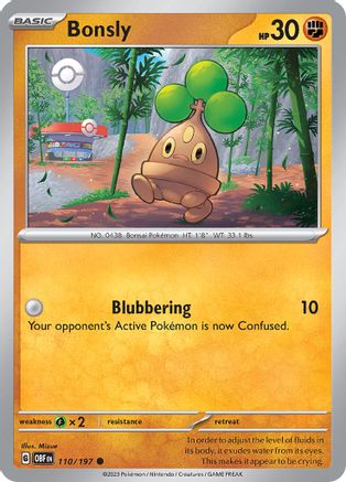 Bonsly 110/197 SV03 Obsidian Flames - Common