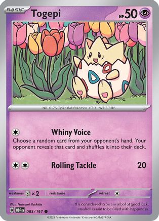 Togepi 083/197 - Reverse Holofoil SV03 Obsidian Flames - Common
