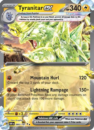 Tyranitar ex 066/197 - Holofoil SV03 Obsidian Flames - Double Rare