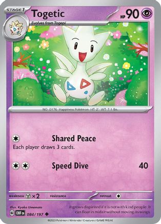 Togetic 084/197 - Reverse Holofoil SV03 Obsidian Flames - Uncommon