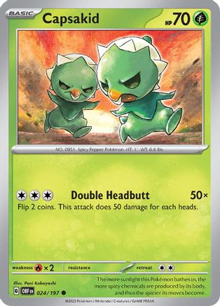 Capsakid 024/197 SV03 Obsidian Flames - Common