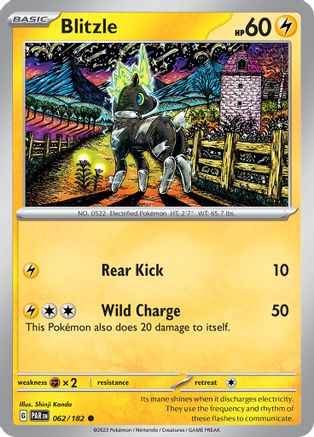 Blitzle 062/182 - Reverse Holofoil SV04 Paradox Rift - Common