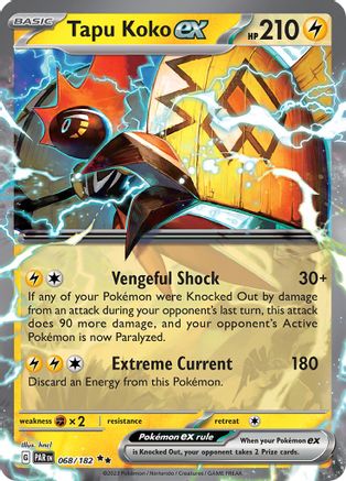 Tapu Koko ex 068/182 - Holofoil SV04 Paradox Rift - Double Rare