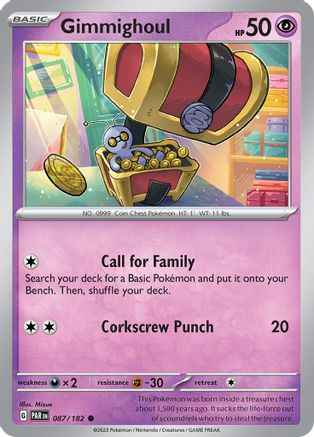 Gimmighoul 087/182 - Reverse Holofoil SV04 Paradox Rift - Common