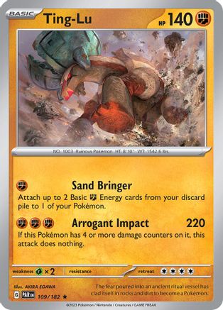 Ting-Lu 109/182 - Reverse Holofoil SV04 Paradox Rift - Rare