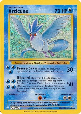 Articuno 009/034 - Holofoil Trading Card Game Classic - Classic Collection