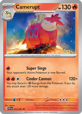 Camerupt 012/091 SV Paldean Fates - Uncommon