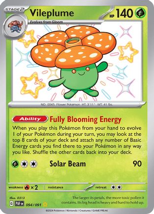 Vileplume 094/091 - Holofoil SV Paldean Fates - Shiny Rare