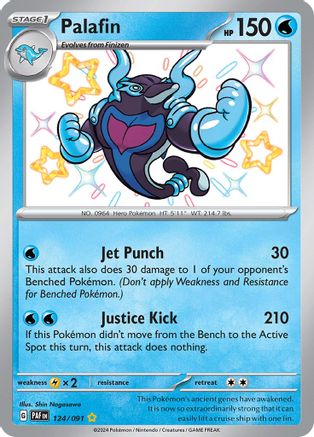 Palafin 124/091 - Holofoil SV Paldean Fates - Shiny Rare