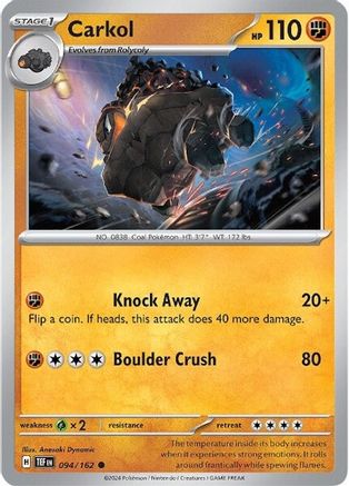 Carkol 094/162 - Reverse Holofoil SV05 Temporal Forces - Common