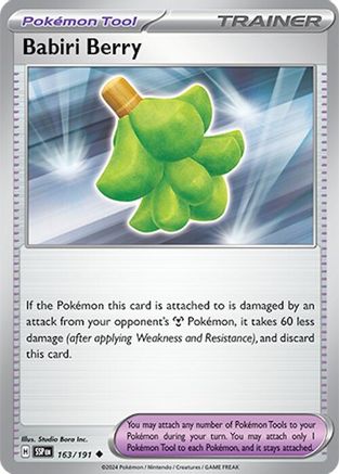 Babiri Berry 163/191 - Reverse Holofoil SV08 Surging Sparks - Uncommon