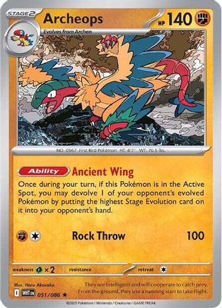 Archeops 051/086 - Holofoil SV White Flare - Rare
