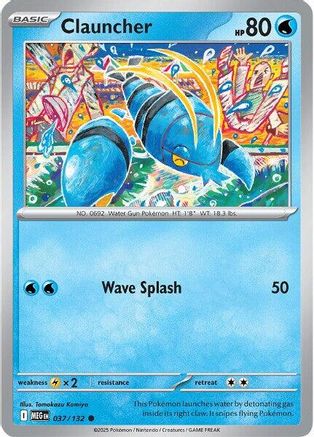 Clauncher 037/132 - Reverse Holofoil ME01 Mega Evolution - Common