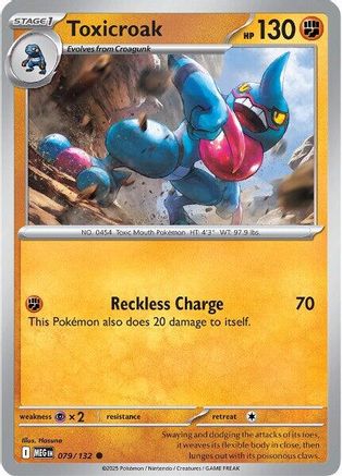 Toxicroak 079/132 - Reverse Holofoil ME01 Mega Evolution - Common