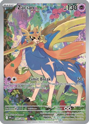 Zacian 100/094 - Holofoil ME02 Phantasmal Flames - Illustration Rare