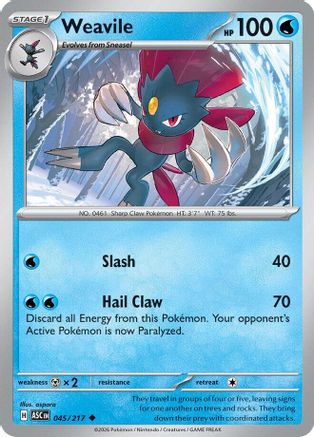 Weavile 045/217 ME Ascended Heroes - Uncommon