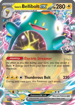 Iono's Bellibolt ex 070/217 - Holofoil ME Ascended Heroes - Double Rare