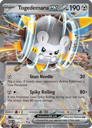 Togedemaru ex 149 - Holofoil ME Ascended Heroes - Double Rare