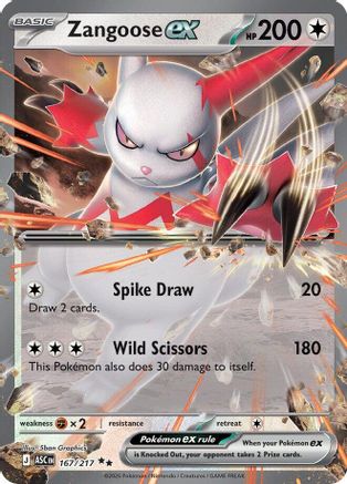 Zangoose ex 167 - Holofoil ME Ascended Heroes - Double Rare