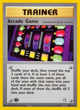 Arcade Game (Goldenrod Game Corner) 083/111 - 1st Edition Neo Genesis - Rare