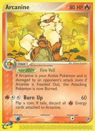 Arcanine 015/100 - Reverse Holofoil Sandstorm - Rare