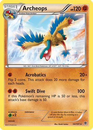 Archeops 054/101 - Reverse Holofoil Plasma Blast - Holo Rare
