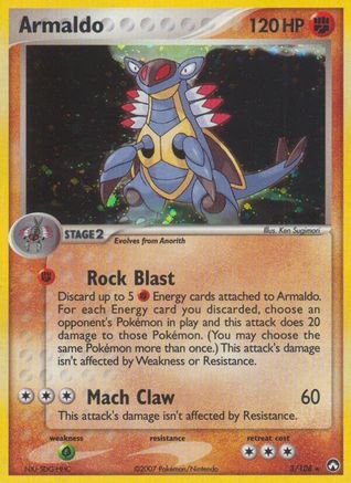 Armaldo 003 - Reverse Holofoil Power Keepers - Holo Rare